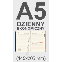 A5 dzienny EKONOMICZNY (320 str. I drukowane registry)